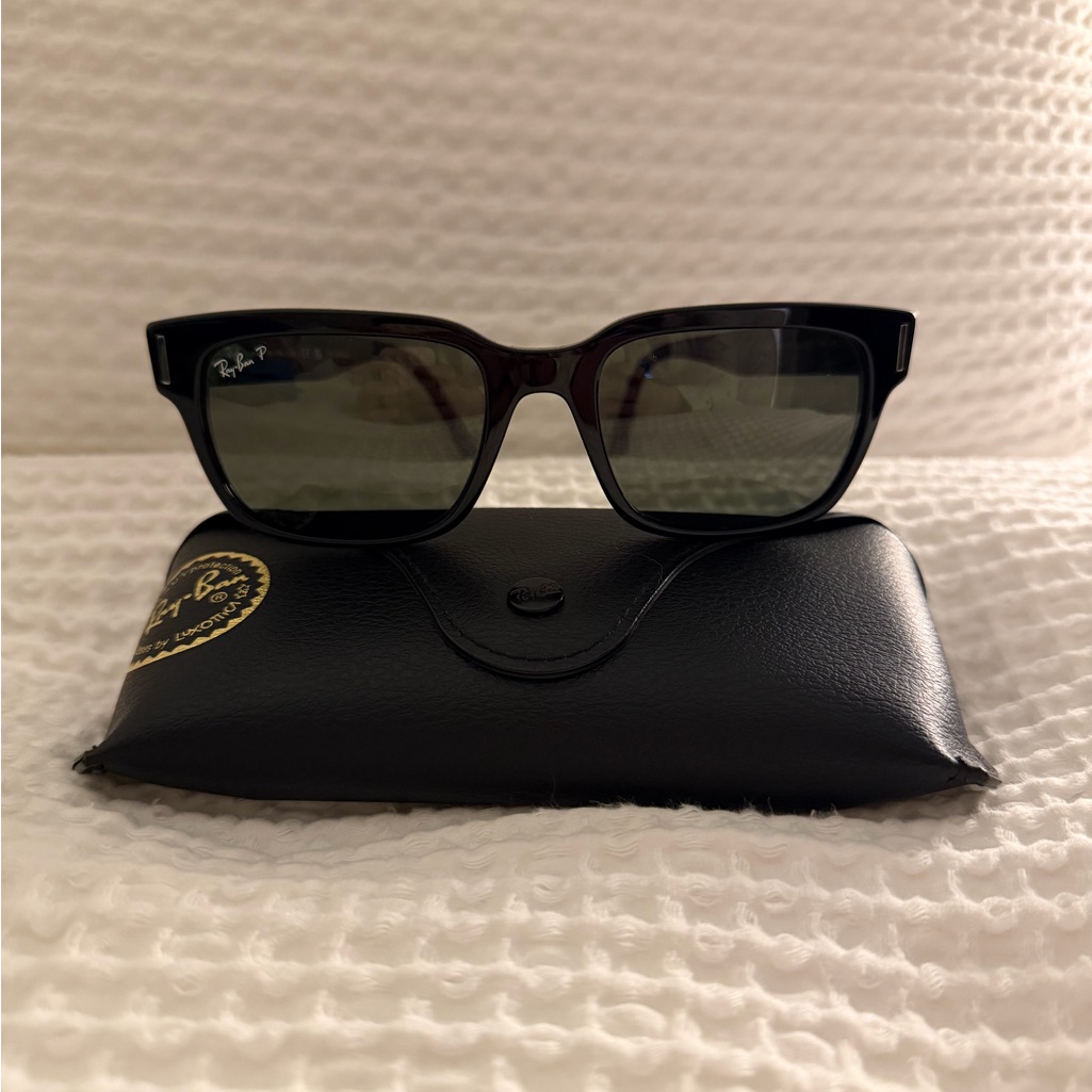 RayBan 2190 Jeffrey 90158 Black Polarized Brand New Sunglasses